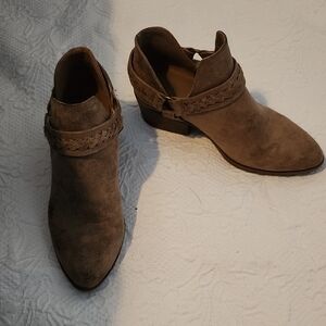 Fergalicious Tan Braided Ankle Booties